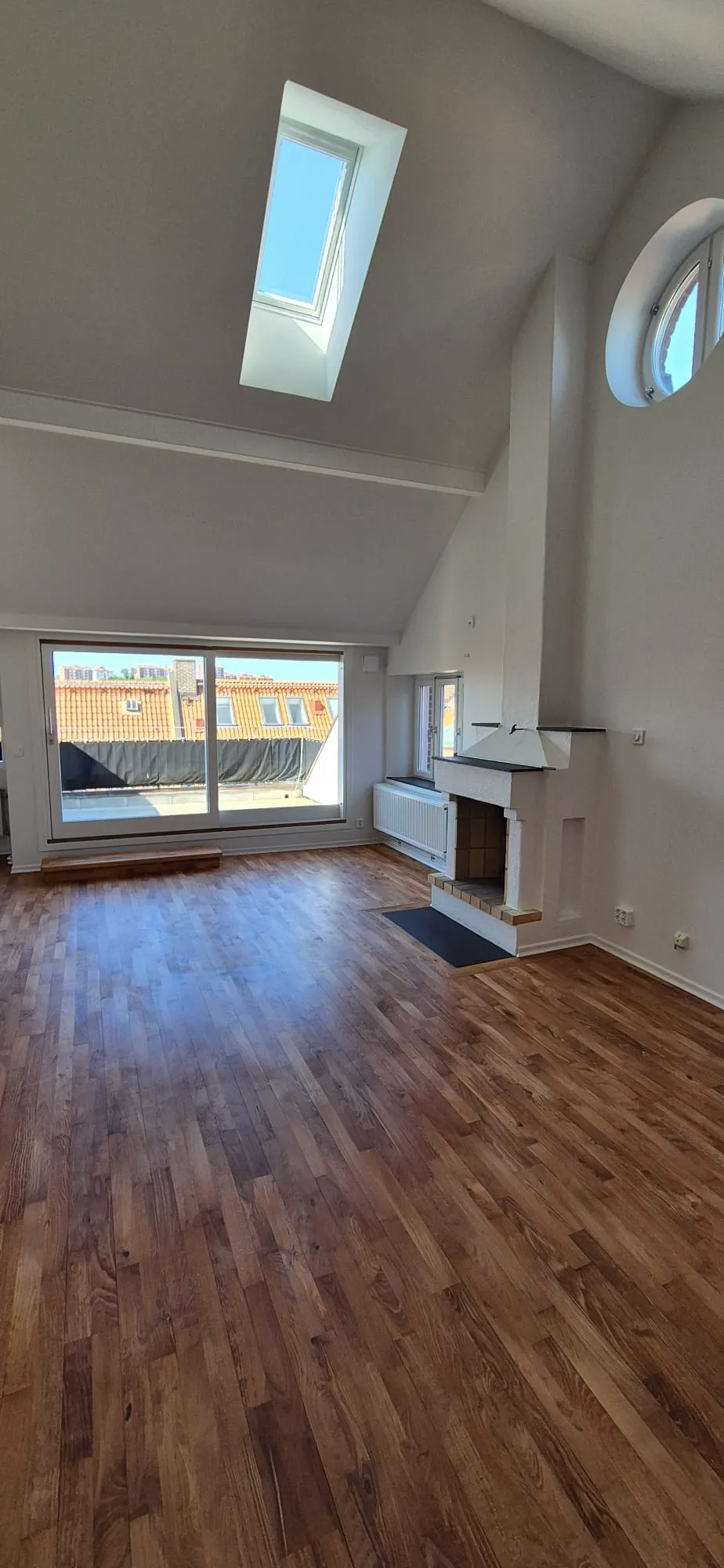 Penthouse med öppen spis